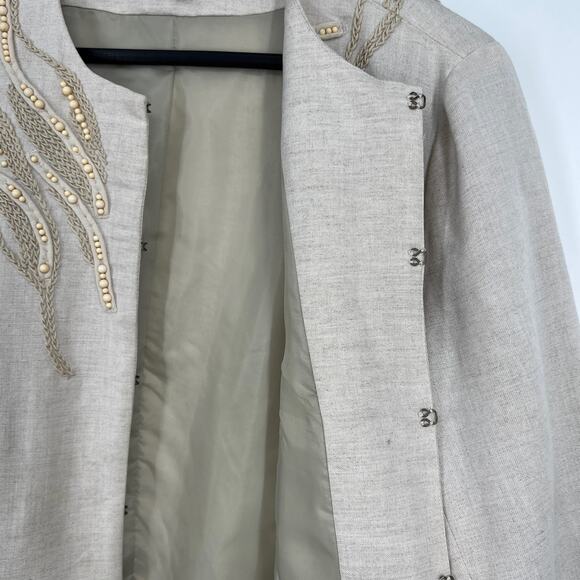 Coldwater Creek LINEN BLEND Womens Plus Size 16 Blazer Jacket Blouse Shirt Top - Picture 7 of 11